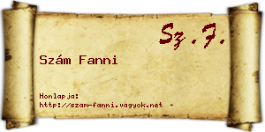 Szám Fanni névjegykártya
