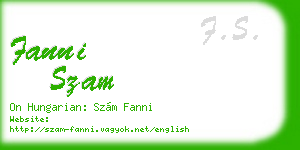 fanni szam business card