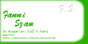 fanni szam business card